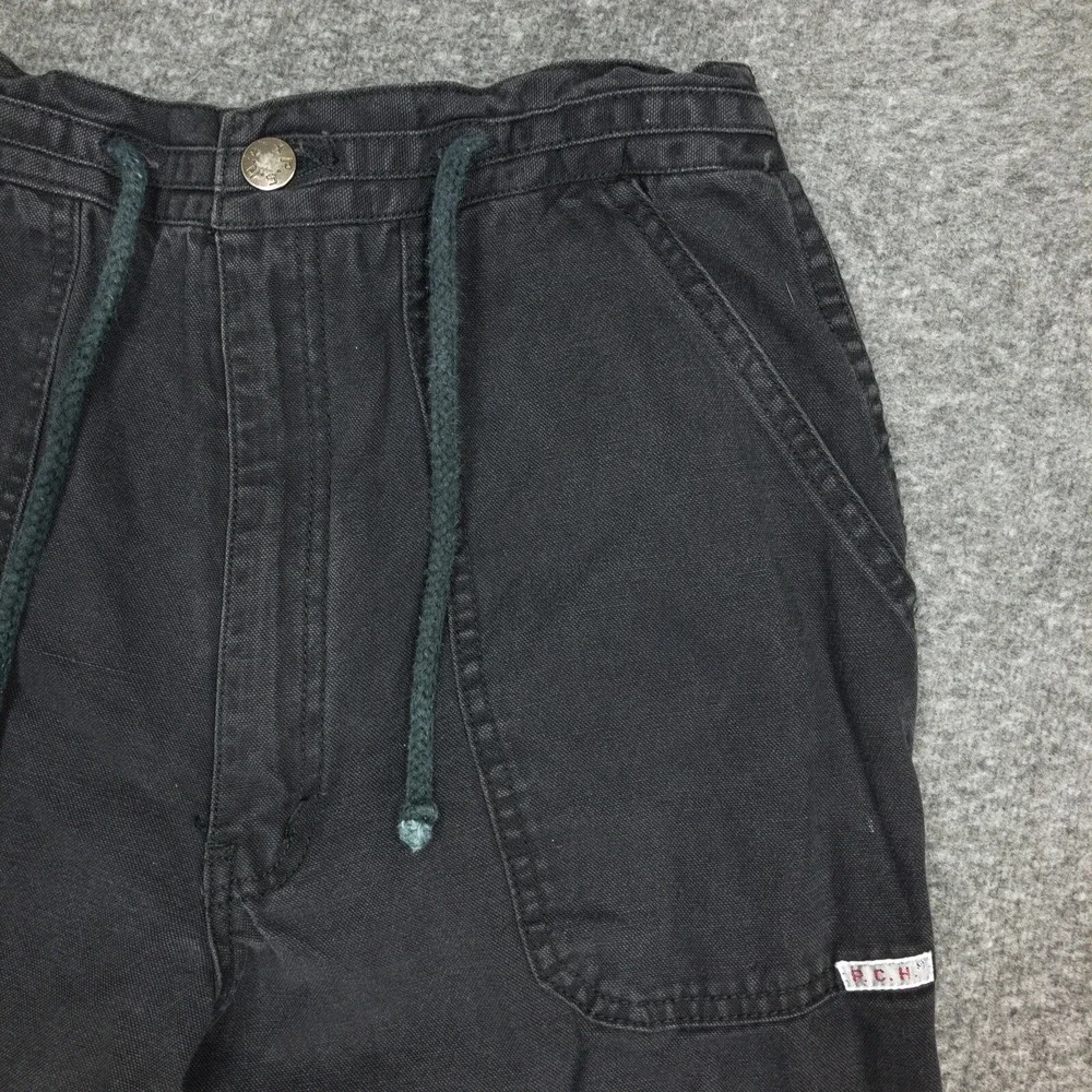 Vintage PCH Jeans Women's Size 32 L Black Cotton Denim High Rise Big Pockets